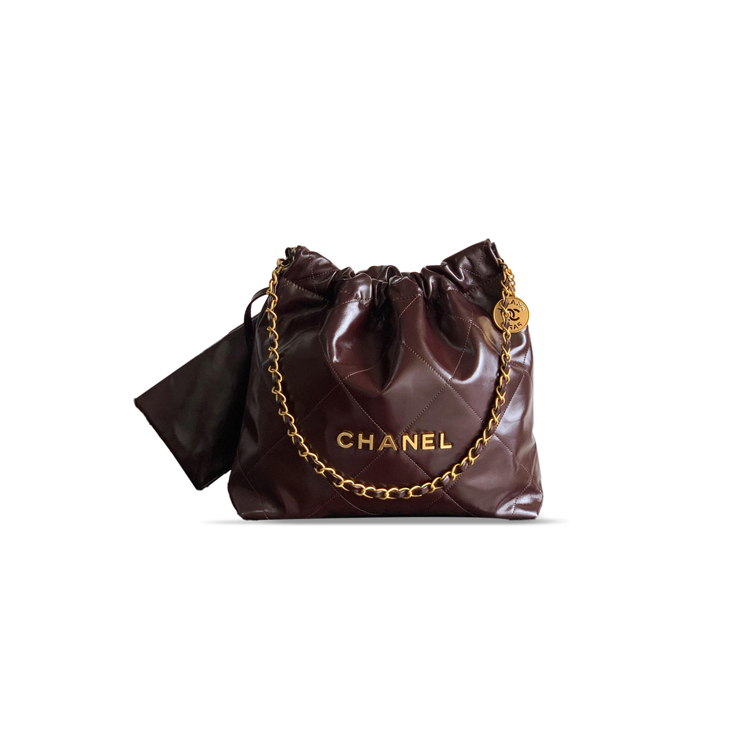 CHANEL MASTER SMALL 22 HANDBAG SHINY CALFSKIN & GOLD-TONE METAL 154397 (37*30*8cm)